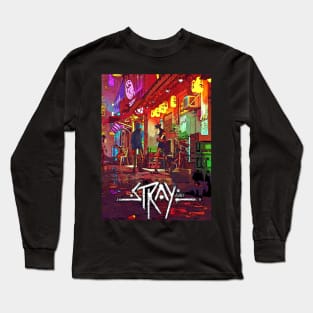 stray cat video gaming Long Sleeve T-Shirt